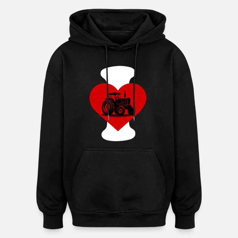 I love Traktor - Oversized Unisex Hoodie - Schwarz