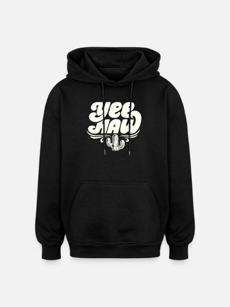 YEE HAW Cowboy Rodeo - Oversized Unisex Hoodie - black