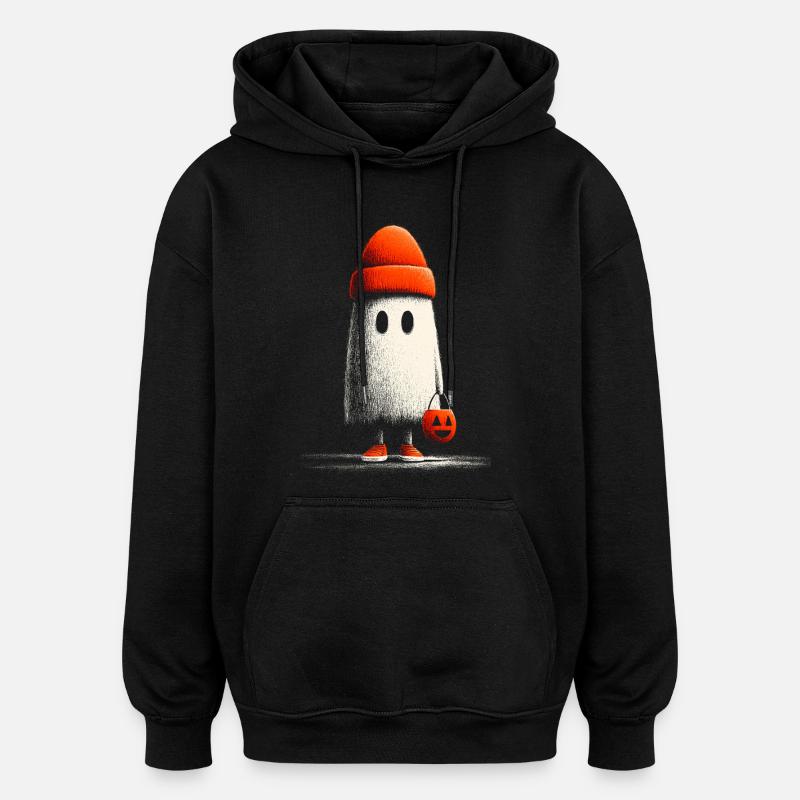 Beanie_Ghost - Sweat à capuche oversize unisexe - noir