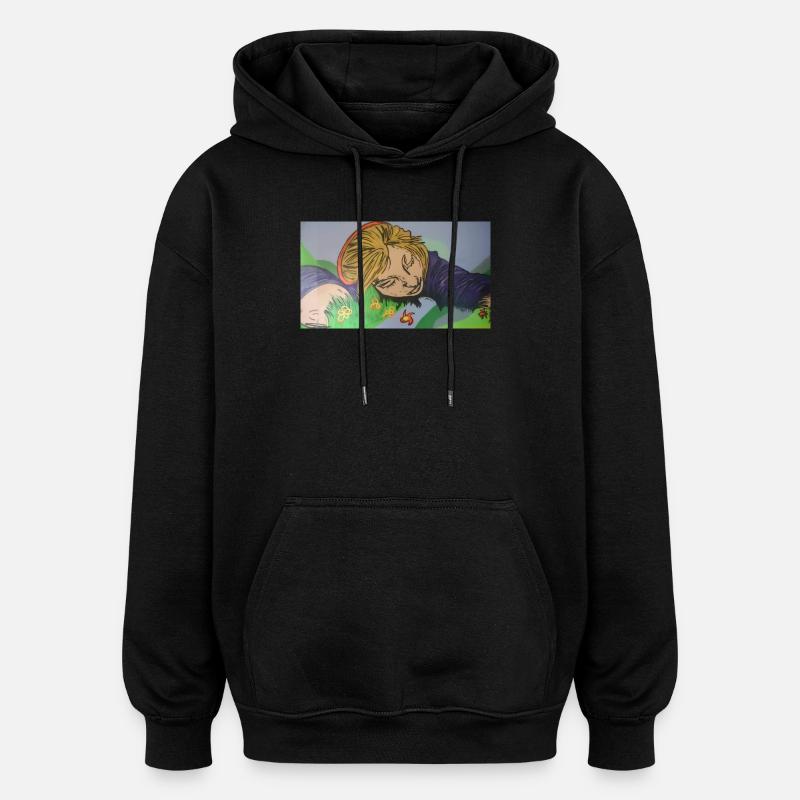 Träumendes Mädchen - Oversized Unisex Hoodie - Schwarz