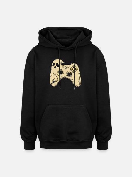 Ghost Pad Retro Arcade - Oversized Unisex Hoodie - black