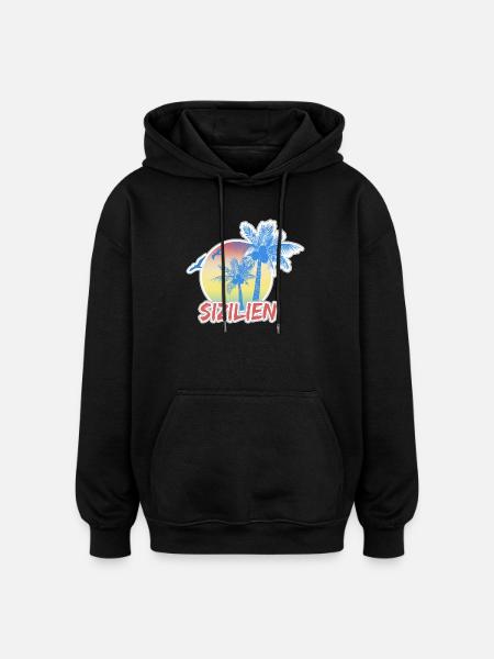 Sicily as a holiday - Oversized Unisex Hoodie - black