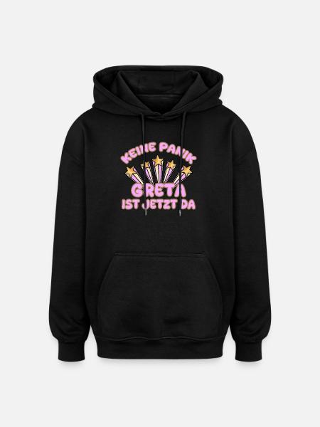 Frauenname Greta - Oversized Unisex Hoodie - Schwarz