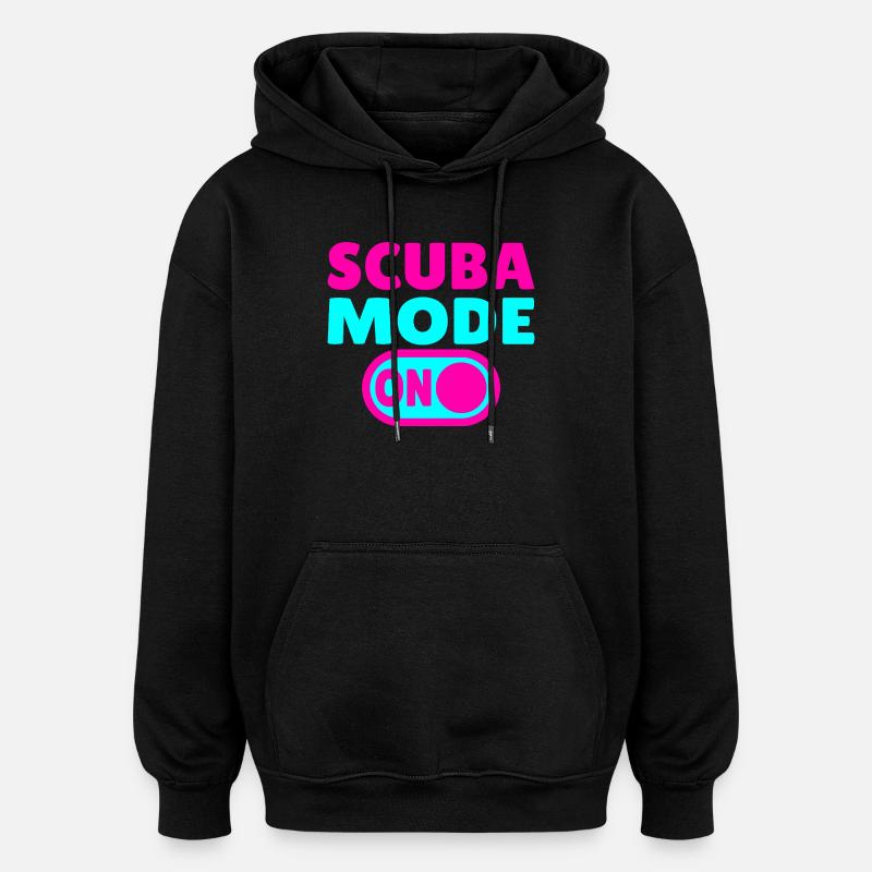Scuba Mode ON - Taucher - Oversized Unisex Hoodie - Schwarz
