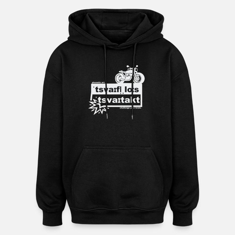Zweifellos Zweitakt - phonetic art - Oversized Unisex Hoodie - Schwarz