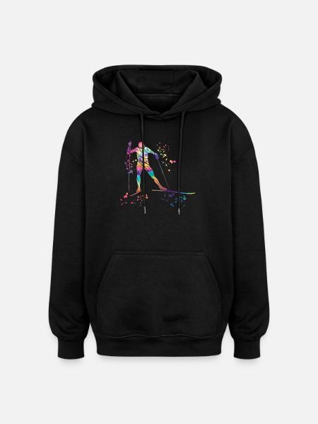Ski de fond Ski de fond - Sweat à capuche oversize unisexe - noir