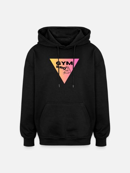 Muscle Logo Triangle - Oversized Unisex Hoodie - black
