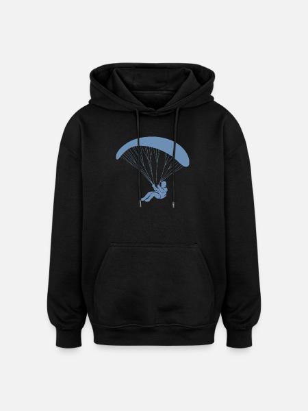 Minimalist Skydiving Paragliding - Oversized Unisex Hoodie - black