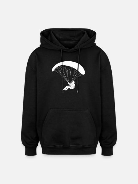 Minimalist Skydiving Paragliding - Oversized Unisex Hoodie - black