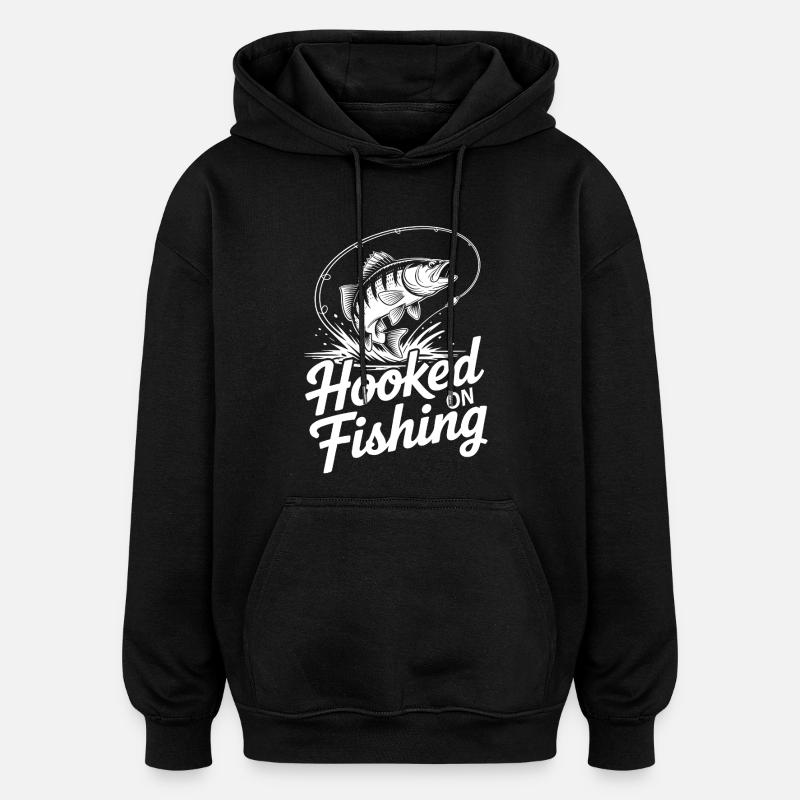 Accroché au saut de poisson - Sweat à capuche oversize unisexe - noir