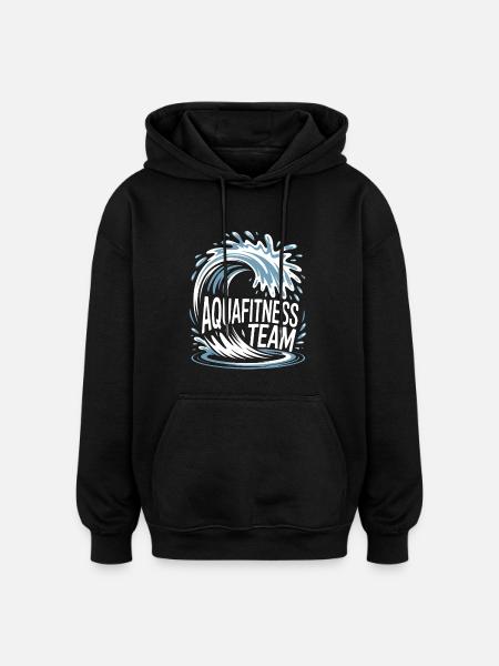 Aquafitness-joukkueen seniorit vedessä - Unisex oversize huppari - musta
