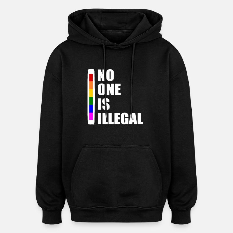 No one is illegal - Oversized Unisex Hoodie - black