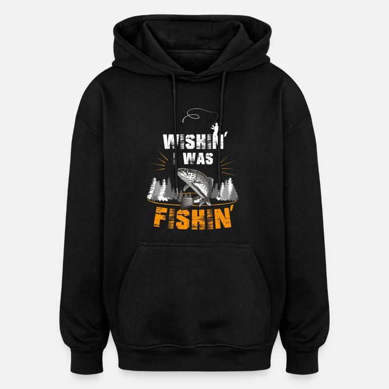 Pêche plaisir Pêche - Sweat à capuche oversize unisexe - noir
