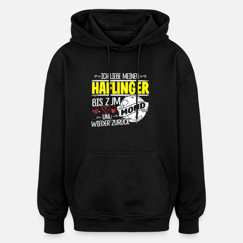 HAFLINGER - Mond - Oversized Unisex Hoodie - Schwarz