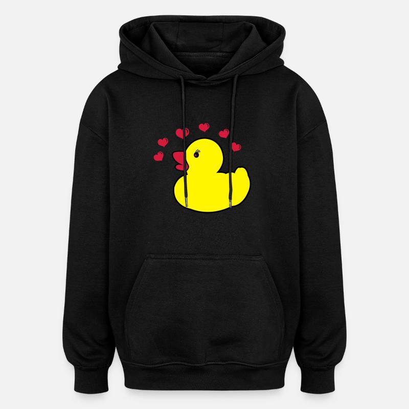 quitsche_enten_love2 - Sweat à capuche oversize unisexe - noir