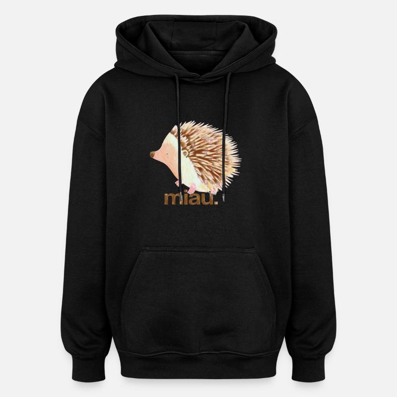 miau - Sweat à capuche oversize unisexe - noir