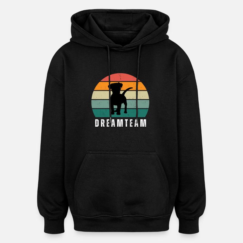Dreamteam kleiner Hund - Oversized Unisex Hoodie - Schwarz