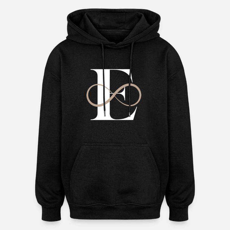 Infinite letter e - Oversized Unisex Hoodie - black