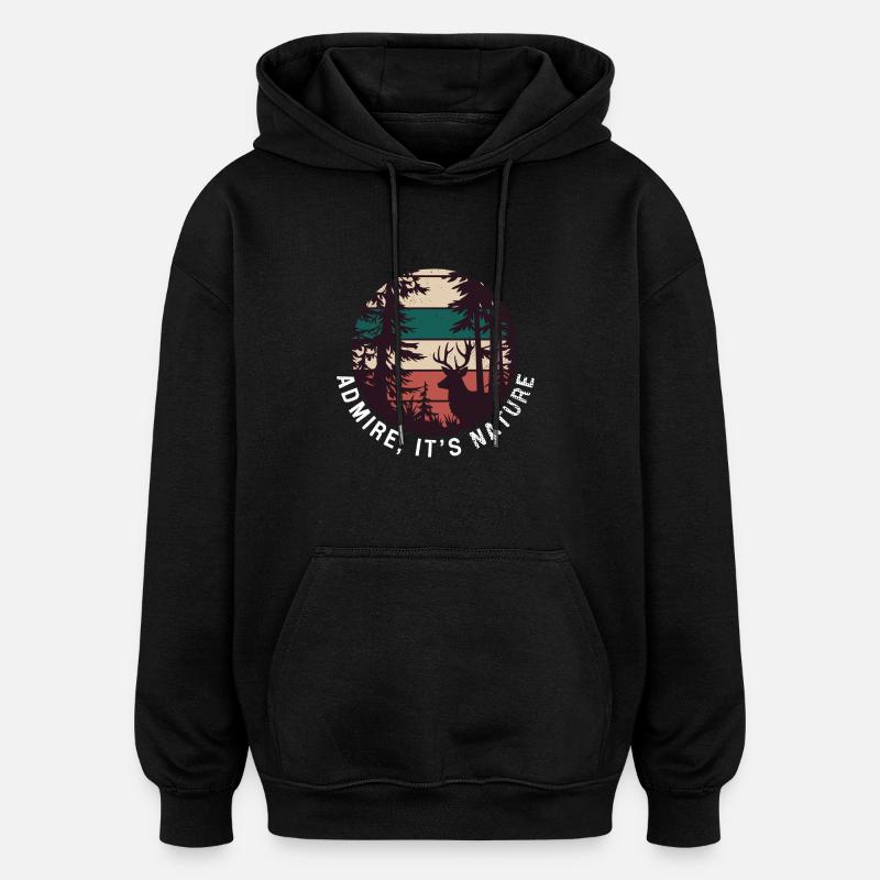 respirez c'est la nature - Sweat à capuche oversize unisexe - noir