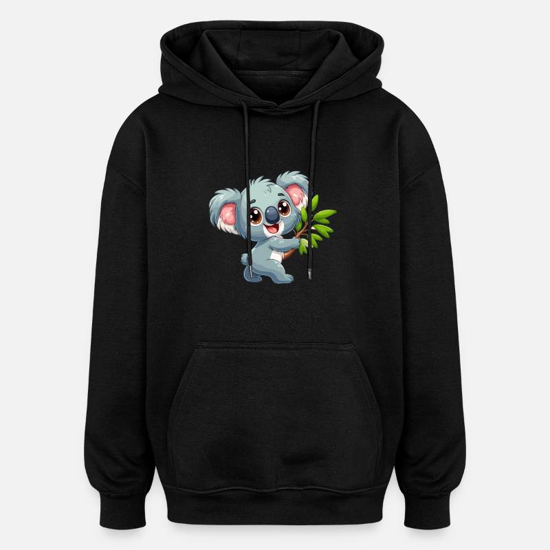 Koala - Sweat à capuche oversize unisexe - noir