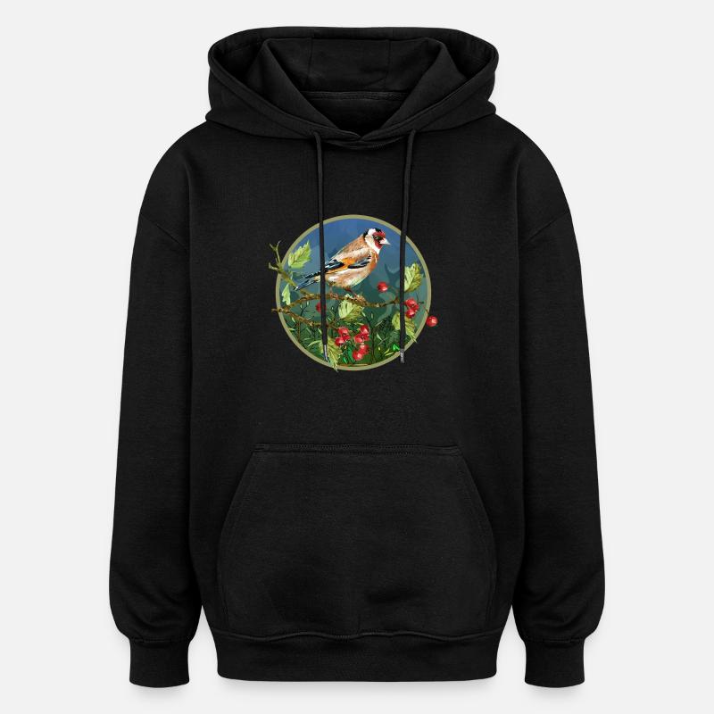 Bunter Vogel - Oversized Unisex Hoodie - Schwarz