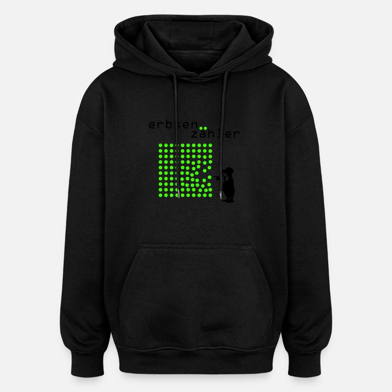 Erbsenzähler - Oversized Unisex Hoodie - Schwarz