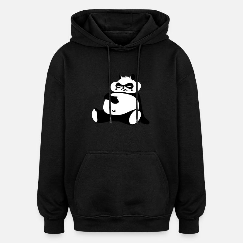 Dicker Panda - Oversized Unisex Hoodie - Schwarz