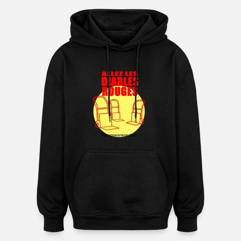 diables rouges - Sweat à capuche oversize unisexe - noir