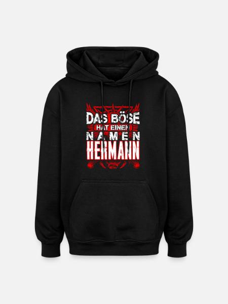 HERMANN - Name - Oversized Unisex Hoodie - Schwarz