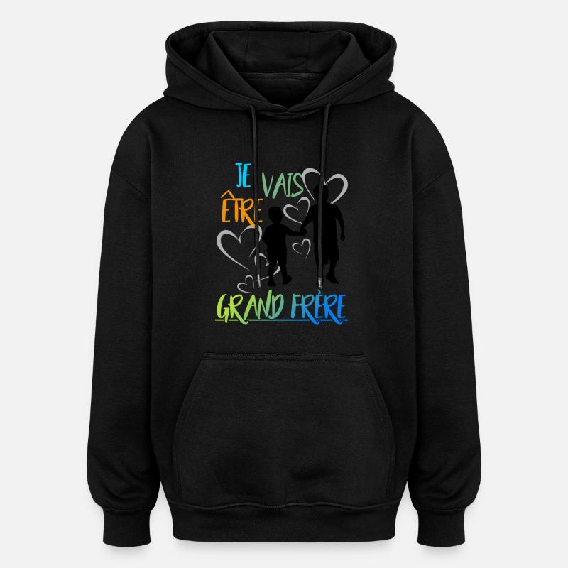 futur frere - Sweat à capuche oversize unisexe - noir