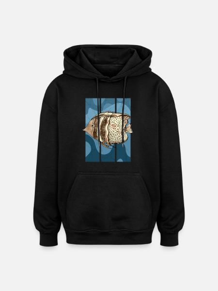 Fish - Oversized Unisex Hoodie - black