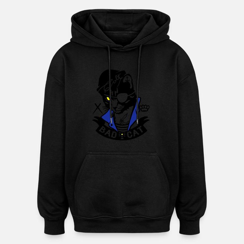 Bad Cat - SailorCat - Oversized Unisex Hoodie - black
