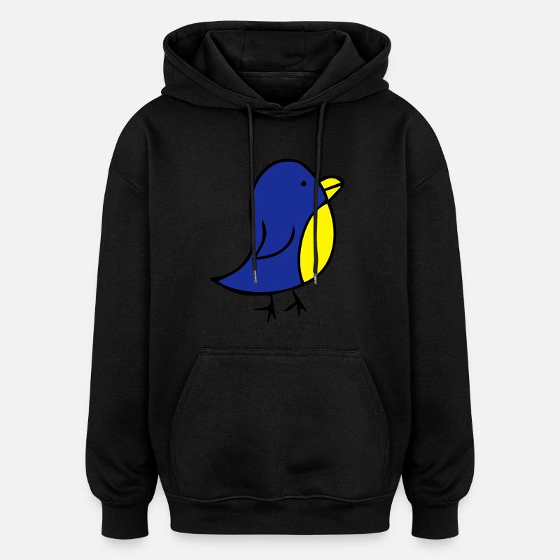 cute-bird - Sweat à capuche oversize unisexe - noir