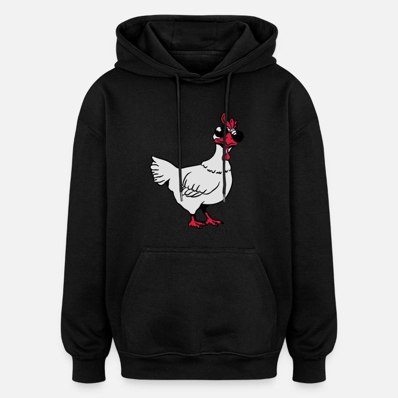 Chicken sunglasses cool - Oversized Unisex Hoodie - black