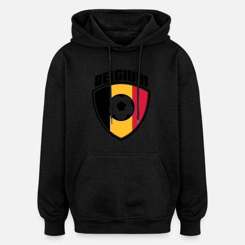 Belgique - Sweat à capuche oversize unisexe - noir