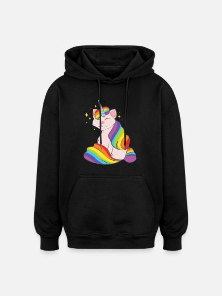 Caticorn - Oversized Unisex Hoodie - black