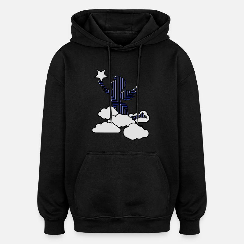 Angel gothic star - Oversized Unisex Hoodie - black