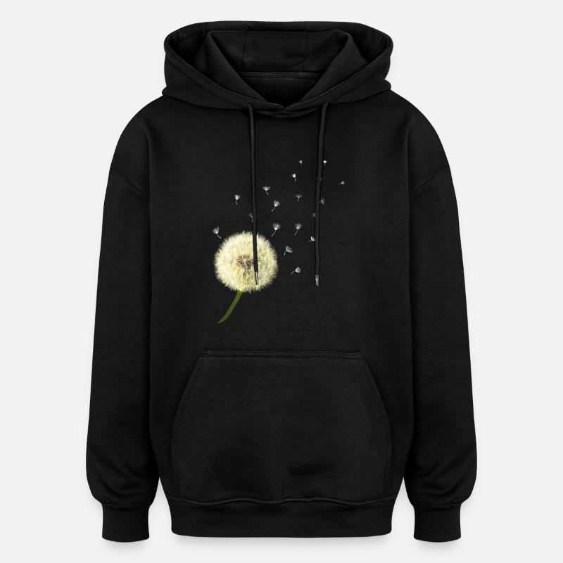 Dandelion wish you something - Oversized Unisex Hoodie - black