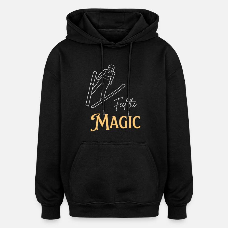 Feel the Magic - Ski Jumping - Oversized Unisex Hoodie - Schwarz