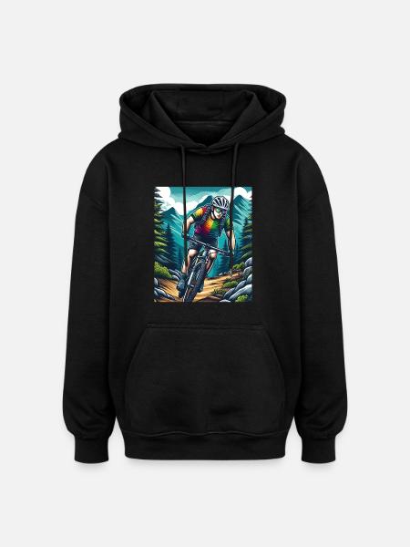 Cyclist - Oversized Unisex Hoodie - black