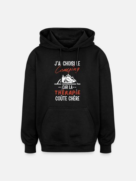 Retraité camper - Sweat à capuche oversize unisexe - noir