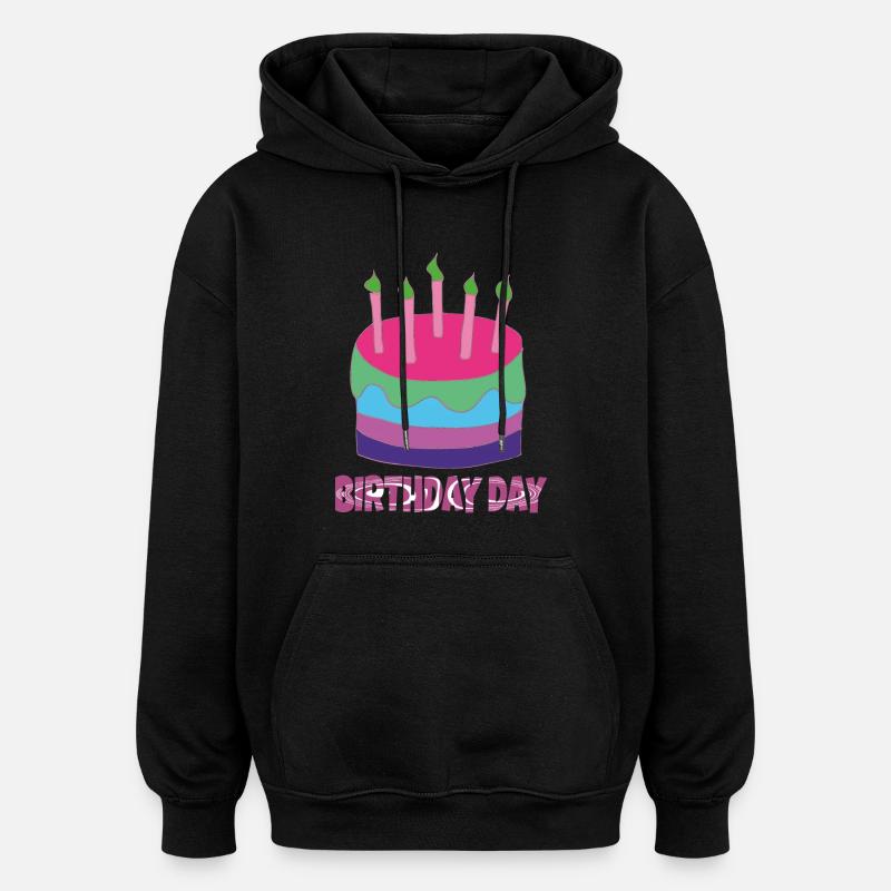 JOUR D’ANNIVERSAIRE - Sweat à capuche oversize unisexe - noir
