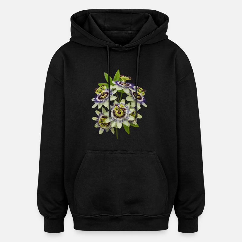 Passionsblume - Oversized Unisex Hoodie - Schwarz
