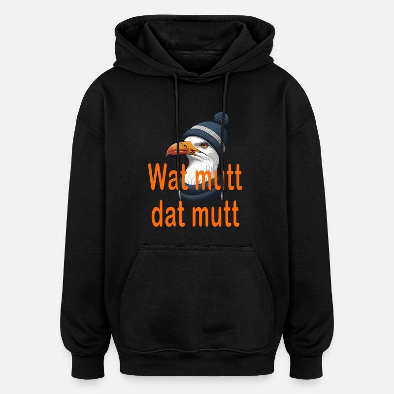 Wat mutt dat mutt - Sweat à capuche oversize unisexe - noir