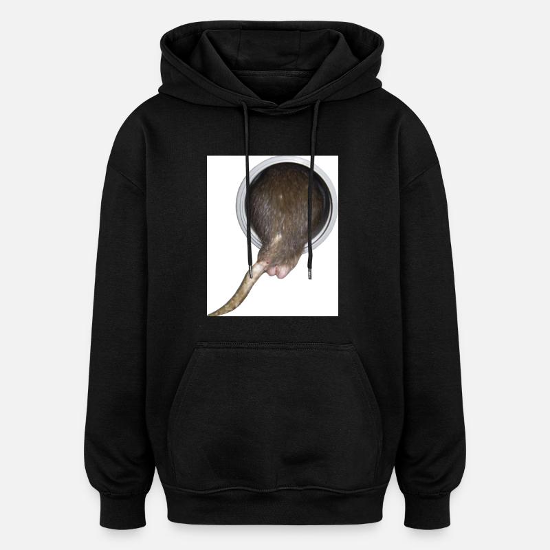 Ratte im Rohr hinter - Oversized Unisex Hoodie - Schwarz