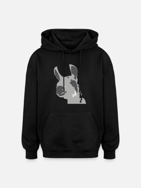 lama - Oversized Unisex Hoodie - Schwarz