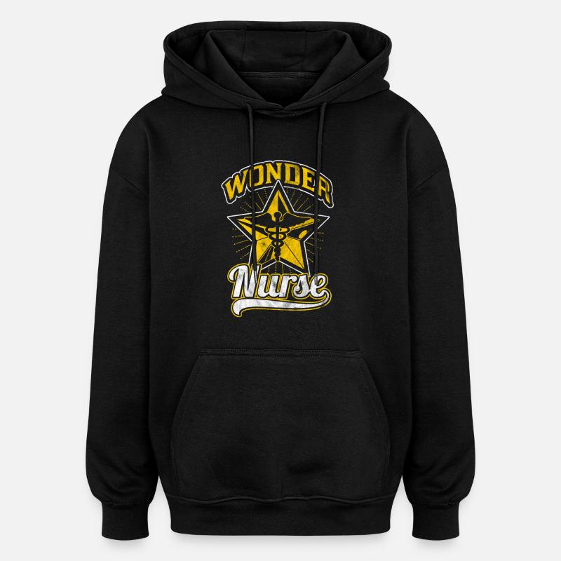 Cadeau pour une super infirmière - Sweat à capuche oversize unisexe - noir