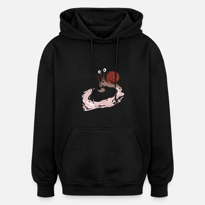 Idiot Snail cadeau - Sweat à capuche oversize unisexe - noir
