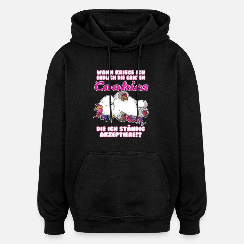 Einhorn Cookie - Oversized Unisex Hoodie - Schwarz
