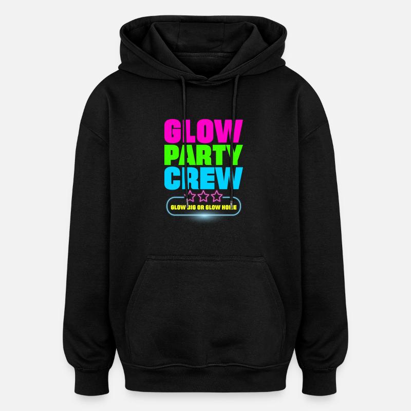 Glow party crew - Sweat à capuche oversize unisexe - noir